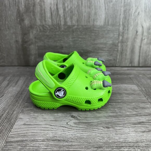 CROCS Classic I Am Dinosaur Toddler size 6 Green Clog - Picture 2 of 8